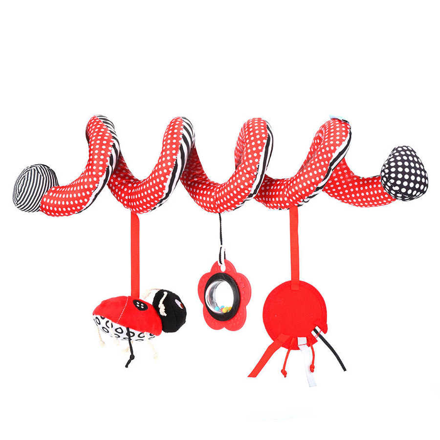 Jouets de voiture suspendus pour poussette lit forme animale infantile spirale jouets en peluche pour poussette barre tentures hochet jouets: Default Title