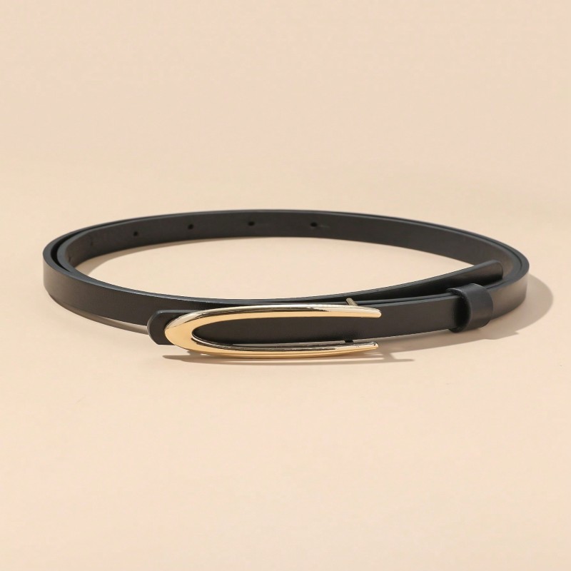 Une ceinture fine pour femme, qui est un corset décoratif et une pièce polyvalente qui peut être associée à des jupes, des costumes, des chemises.: Black
