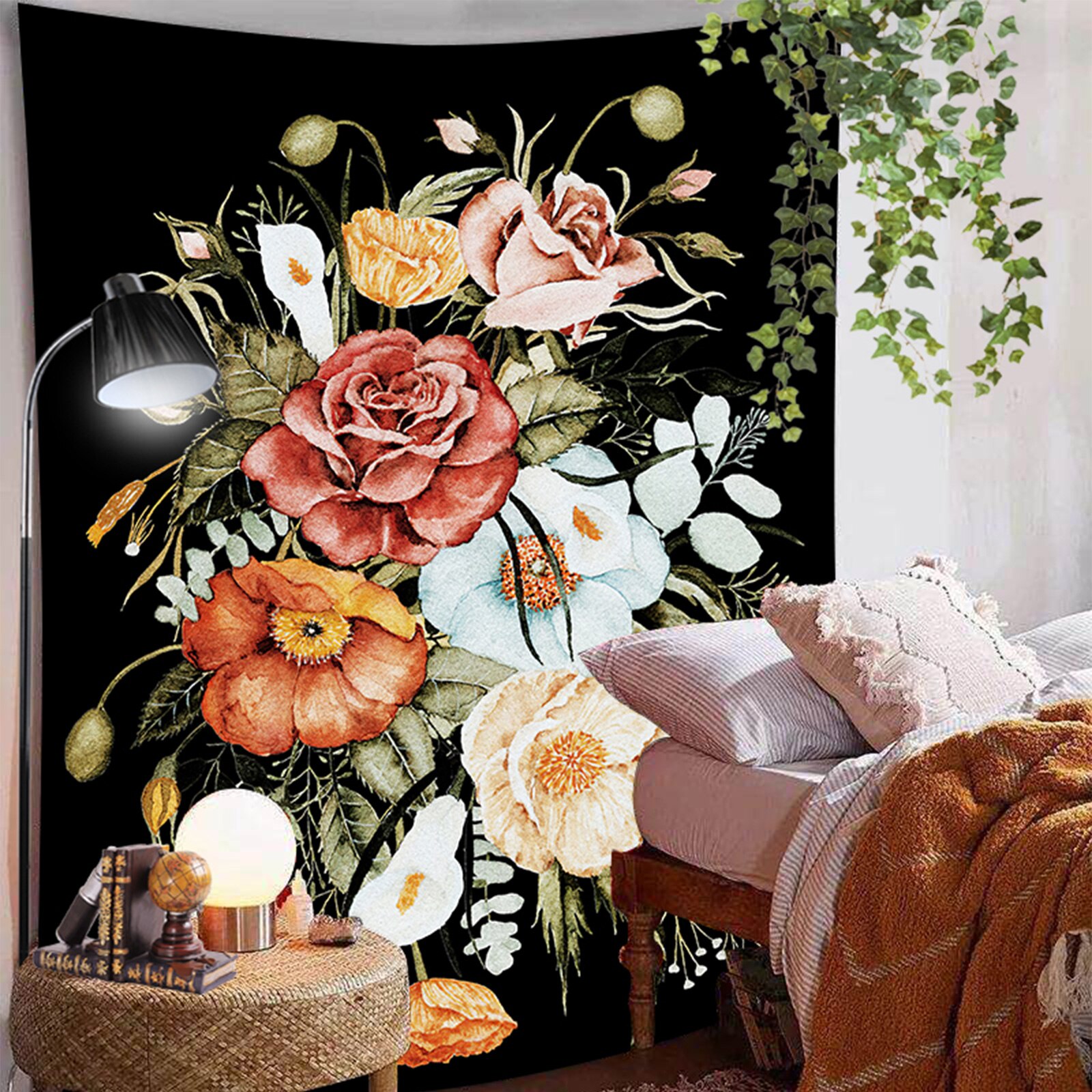 Mesnt Tapisserie Wald, Wandtuch Baum Grün Psychedelisch Mesnt Tapisserie Wald, Wandtuch Baum Grün Psychedelisch