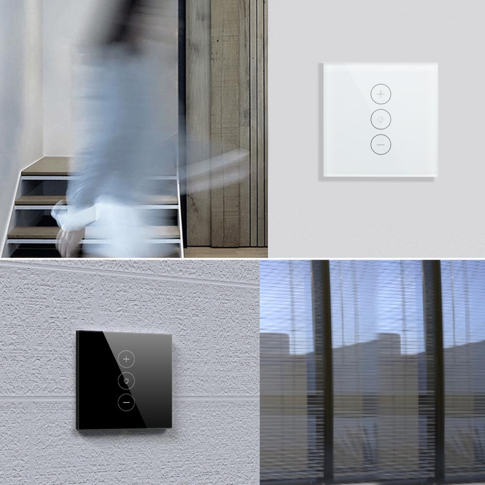 Tuya Smart Life LED Touch Panel Switch 110V/220V WIFI Dimmable Wall light Switch Voice Control Work with Alexa Google Home