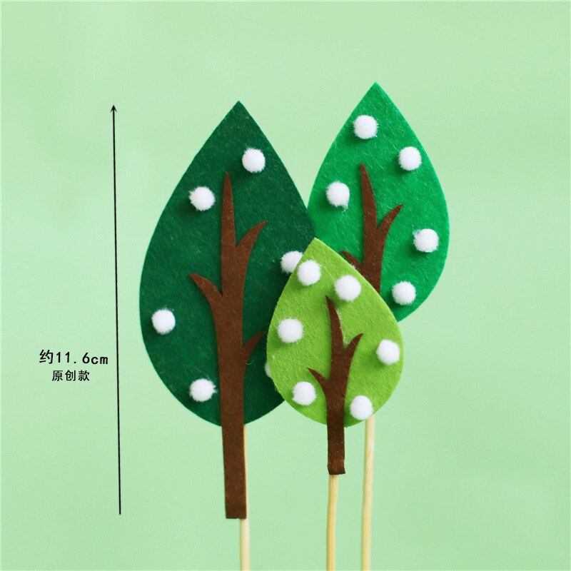 Zoo Cute Forest Animal Cake Toppers for Kid`s Birthday Decoration Monkey Giraffe Tiger Lion Cupcake Toppers Birthday Cakes: tree A