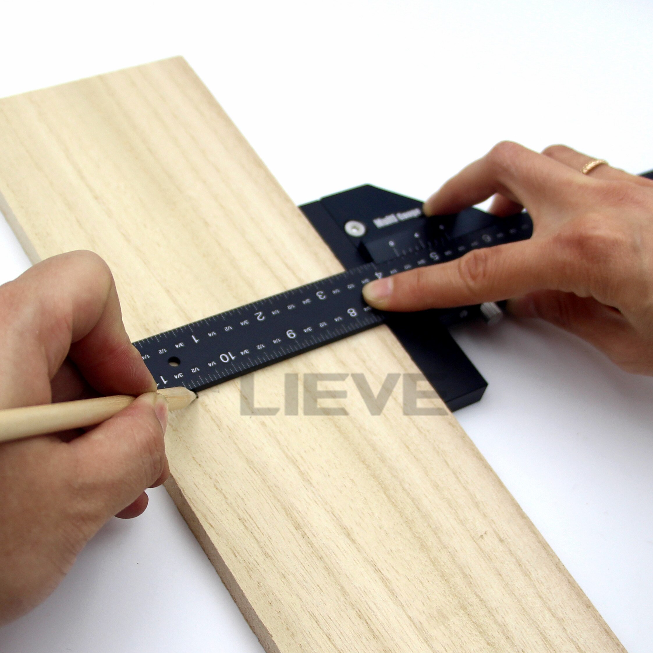 Multifunction Inch MM Woodworking Scriber Gauge Aluminum Steel Measuring Marking Framing Ruler Tool for Carpentry Tools Kit Set