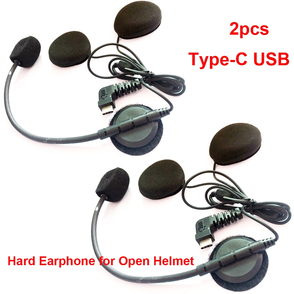 Type-c usb mikrofon højttaler til bt -s2 bt-s3 motorcykel bluetooth intercom interphone til åben hjelm fuld ansigt hjelm