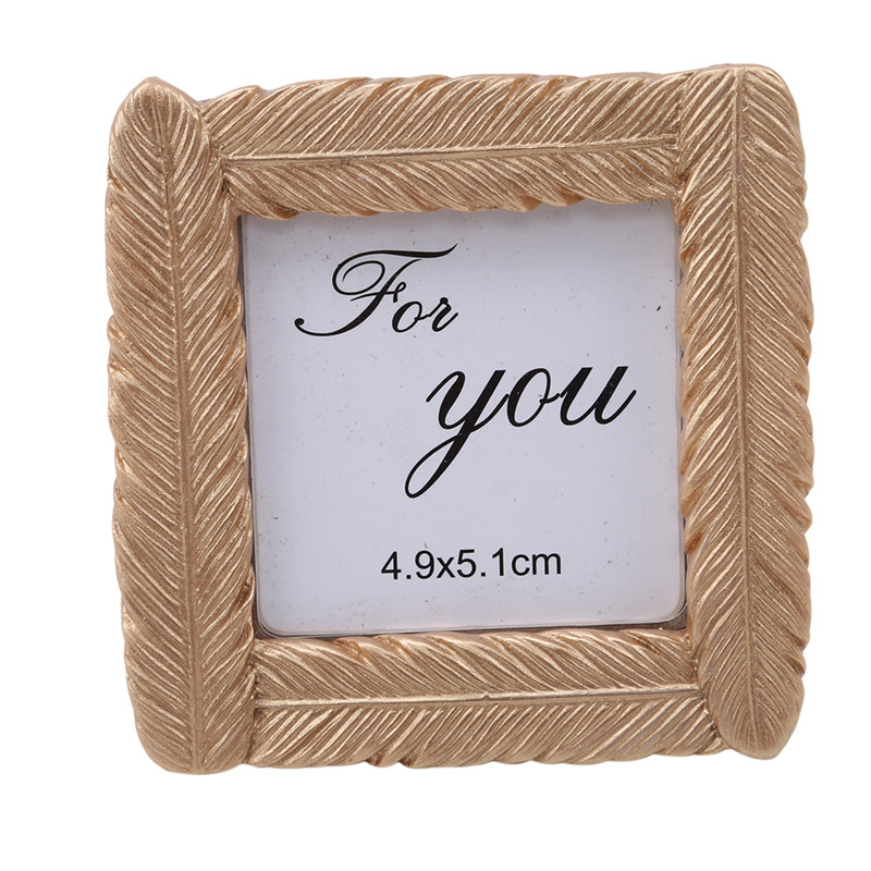 Golden Feather Photo Frame 4 Inch Photos Frames Metal Photo Frame Simple Photos Frames Home Decoration: Default Title