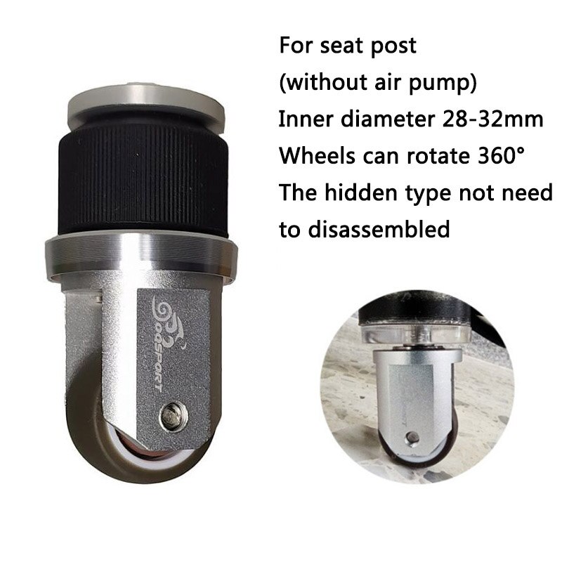 Rueda de empuje de bicicleta plegable, rueda fácil para Dahon, tubo de asiento de bicicleta, diámetro interior 28-32mm, poste de asiento, rueda de estacionamiento