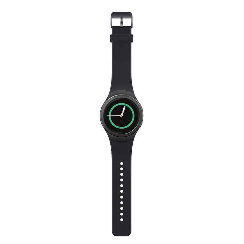 Para Samsung Gear S2 R720, reloj de pulsera de silicona, correa de repuesto para reloj, pulsera deportiva cromada, pulsera colorida de: black