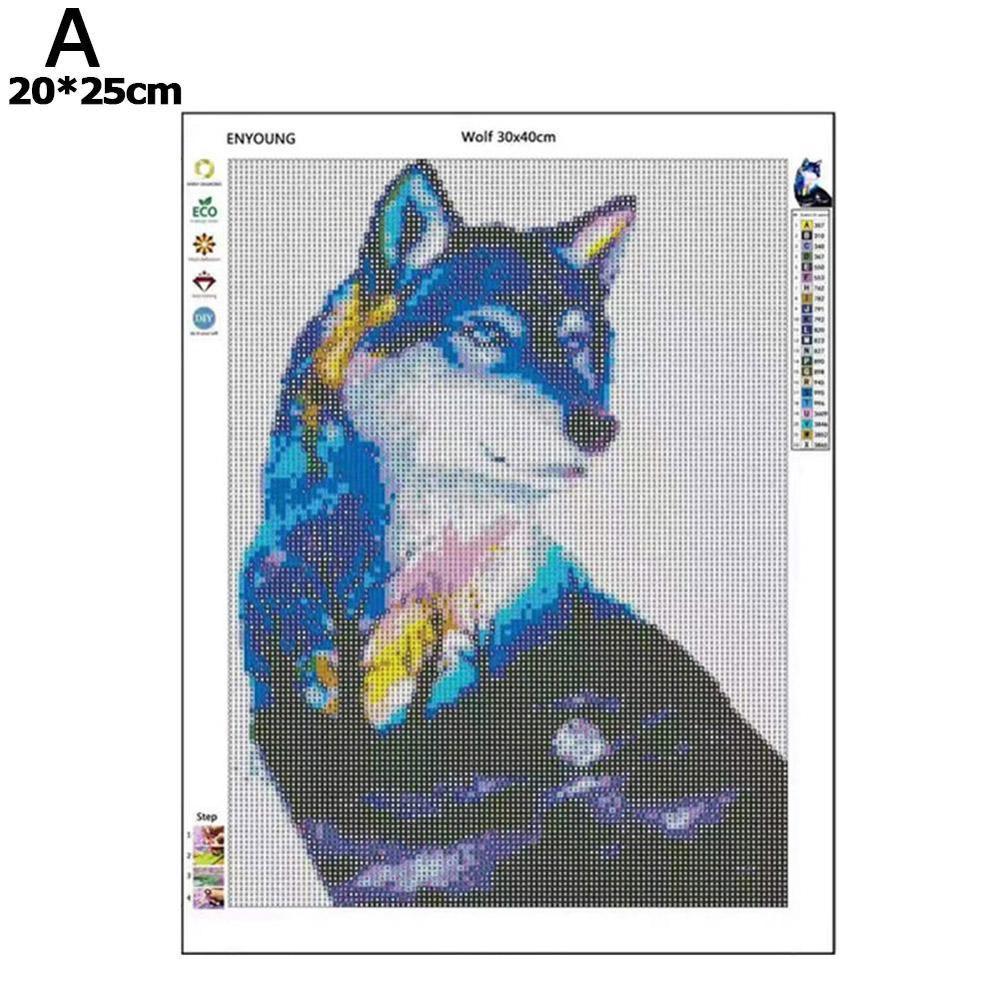 Diamond Painting Full Square/Round Lone Wolf Diamond Mosaic Art Wall Series Embroidery Animals Diamond Handicraft Crys O3Q3: A