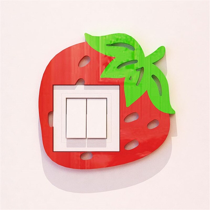 Light Switch Stickers Acrylic Switch Poster Modern Style Living Room Switch Decorative Wall Stickers DIY Art Wallpaper: Strawberry