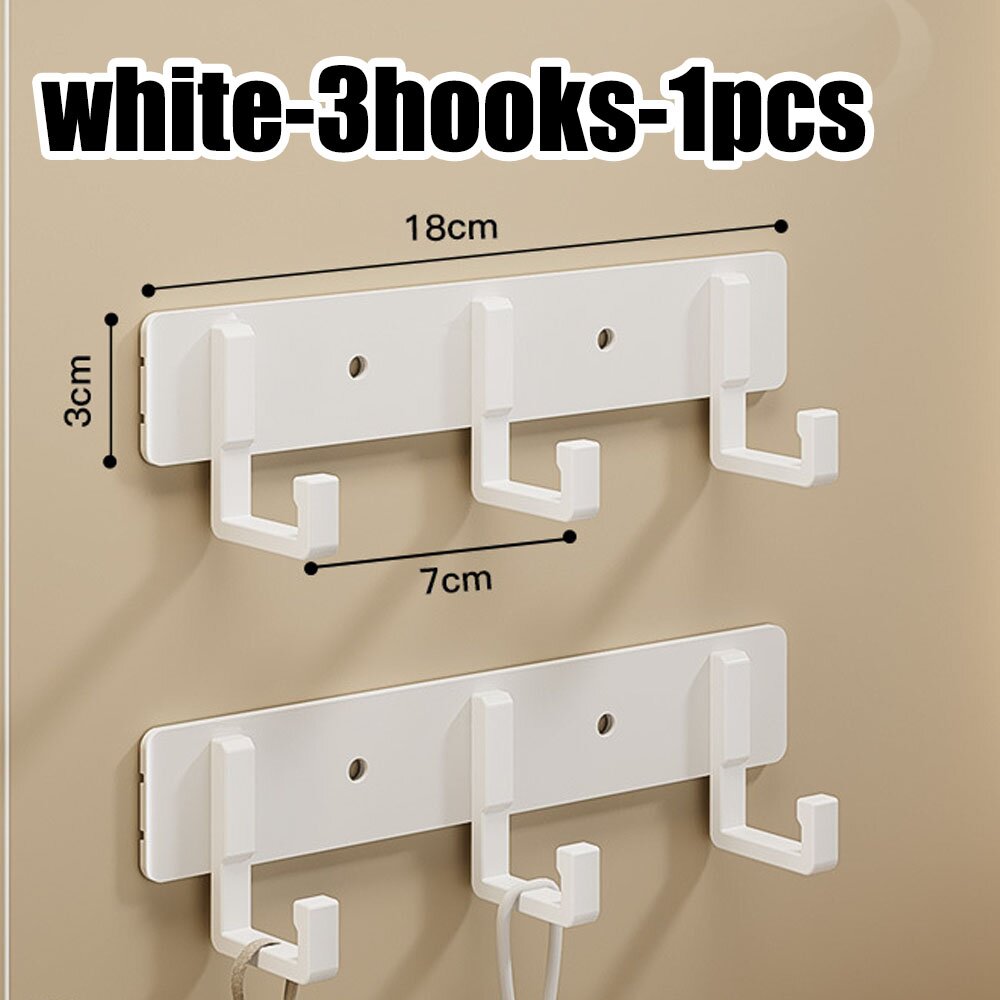Perchas para cocina y baño, ganchos adhesivos portadores, toallas adhesivas fuertes, paredes de baño sin perforaciones montadas en la pared: Rojo