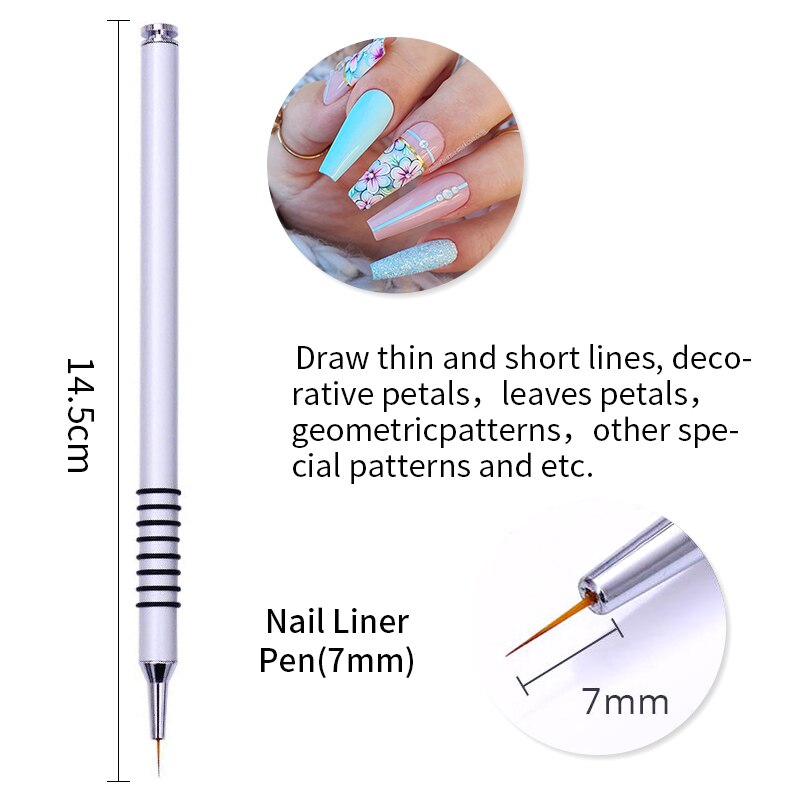 Geboren Pretty Nail Brush Nail Art Liner Voor Uv Gel Extension Bloem Tekening Schilderen Art Pen Manicuring Nail Art Tool diy: 04