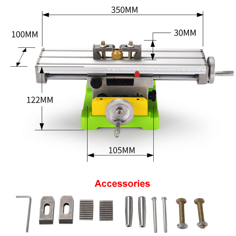Compound Slide Table Milling Working Cross Worktable for Milling Machine Compound Drilling For Bench Drill 6350