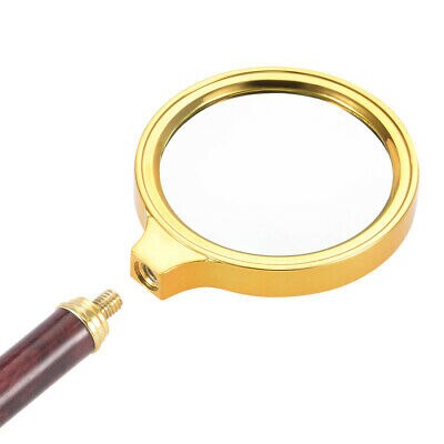 55mm 10X Handheld Read Magnifying Glass Lens Magnifier Gold Tone