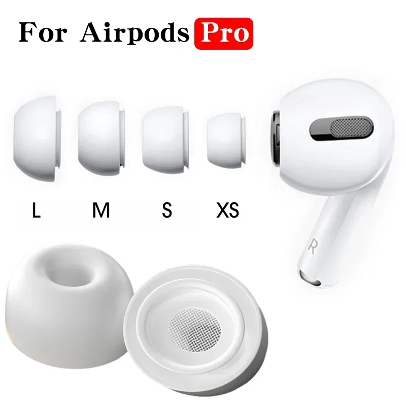 Almohadillas de repuesto para AirPods Pro 1st 2nd, almohadillas de goma de silicona, tapa de auriculares, accesorios de Gel XS/S/M/L, color blanco