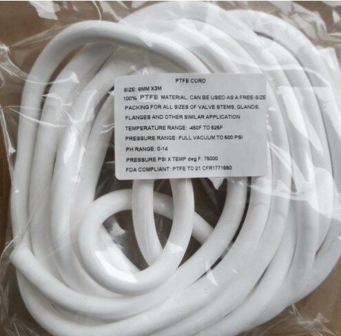 Expanded PTFE soft sealing rod,ptfe padding ptfe gland packing, EPTFE valve stem packing, Expanded PTFE cord tape round rope