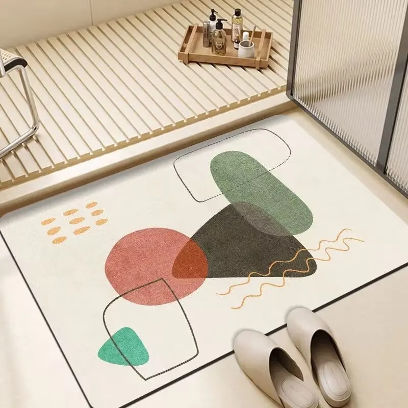 Simple Illustration Pattern Door Front Mat Decoration Home Bathroom Floor Mat