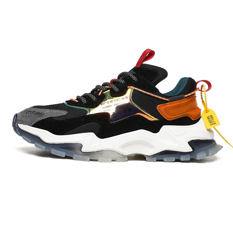 Times nouvelle romaine résistant à la hommes épais baskets hiver respirant haute élasticité adulte homme chaussures décontractées: Black Orange / 42