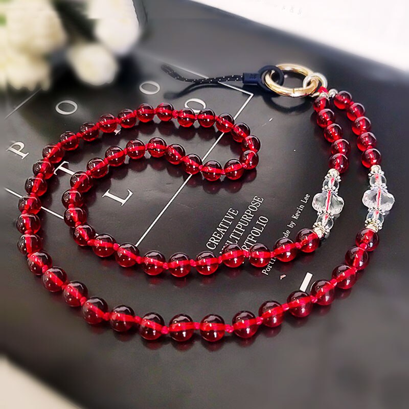 Mobiele Telefoon Lanyard, Ketting, Crystal Bead Hanger, Dual-Gebruik Afneembare Hanger Riem, hand-Geweven Anti-Verloren Touw Hanger: 12