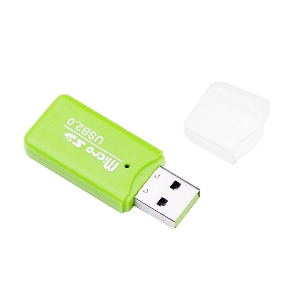 Mini Draagbare Kaartlezer Usb 2.0 Tf Micro Sd Geheugenkaart Lezer Voor Pc Laptop Computer Card Writer Adapter Flash drive: green