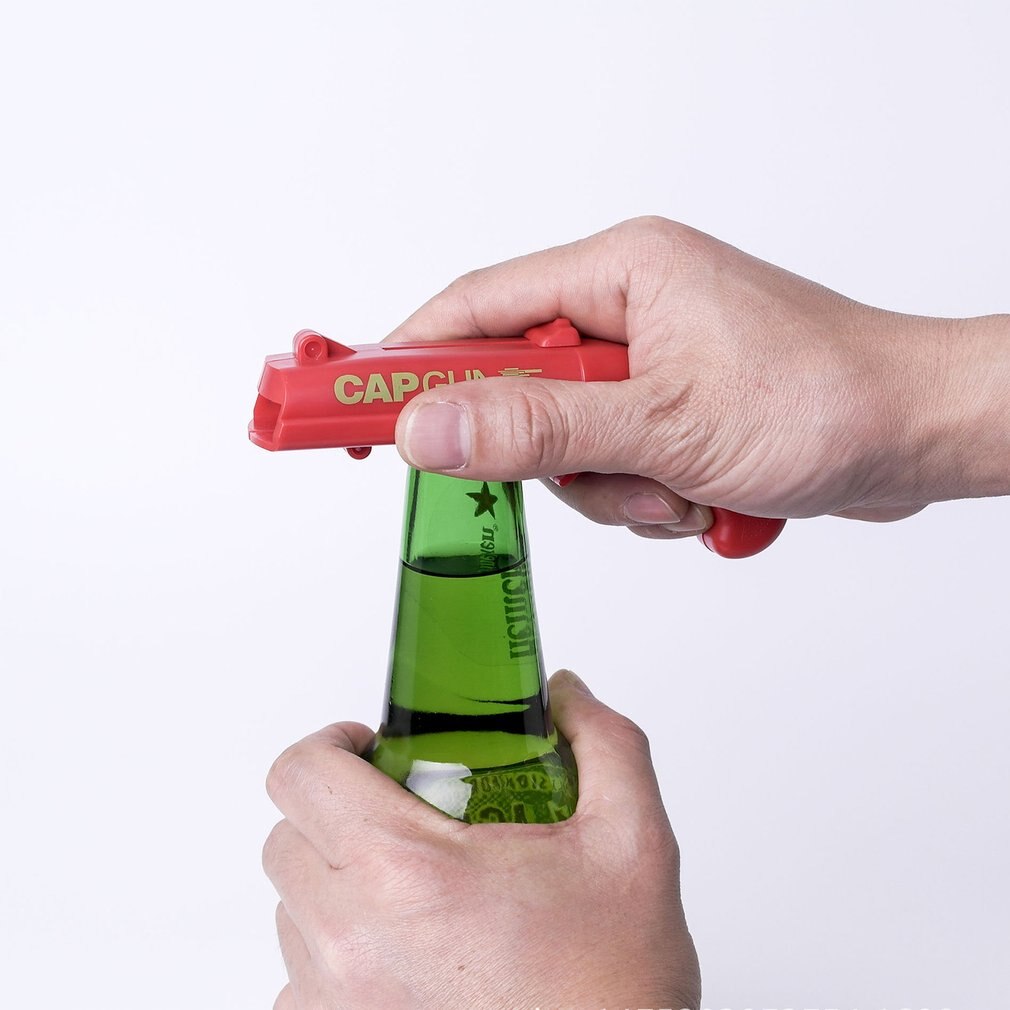 Cap Gun Launcher Shooter Bottle Opener Beer Openers Shoots Over 5 Meters Portable Durable Beer Bottle Opener