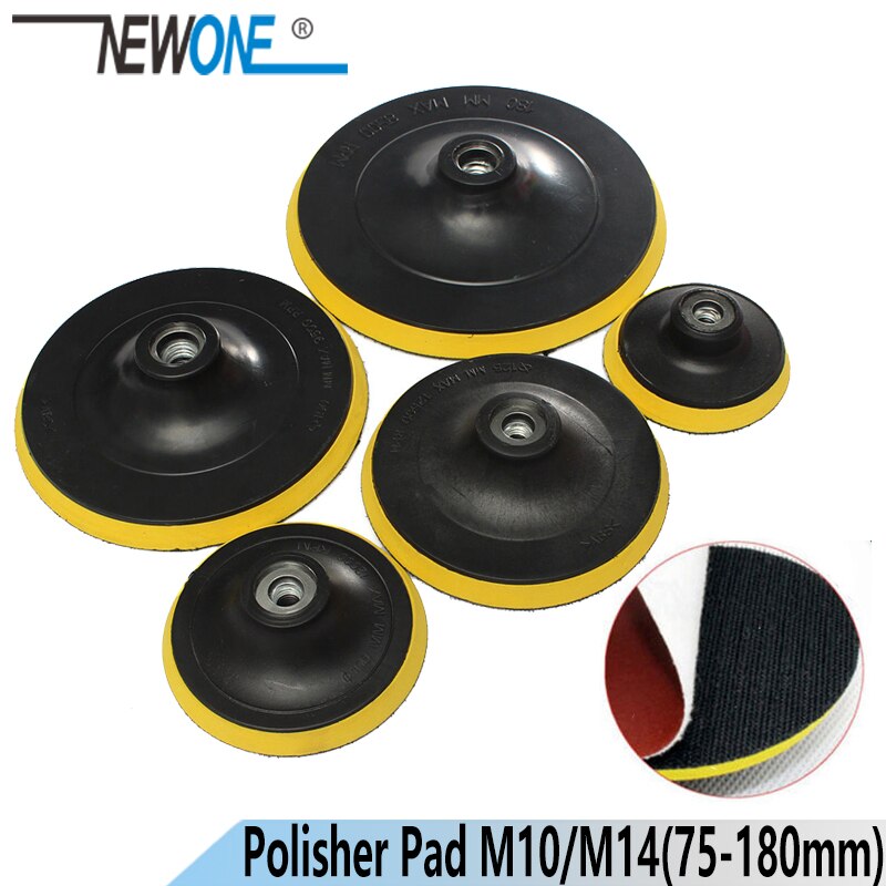 M14 M10 Polishing Pad Buffing Plate Disc Adhesive Backed Hooks 75mm~180mm for Car
