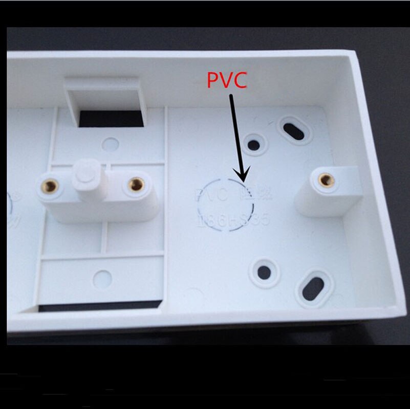 Two 86 Double Junction Box White PVC Surface Mount Wiring Box For Wall Electrical Socket Switch Installation