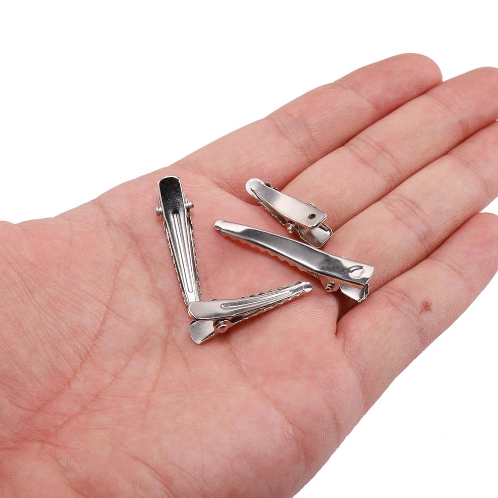 20-50 sztuk/partia 30/40/45/55/60mm klipy pojedyncze Prong Alligat spinka do włosów z zębami puste ustawienie dla DIY spinki do włosów tworzenia biżuterii bazy: 20pcs Rhodium / 4.7cm