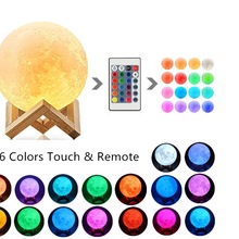 3D printing maan lamp kleurverandering 2 kleur touch 16 kleur afstandsbediening USB LED Nachtlampje woondecoratie creatieve