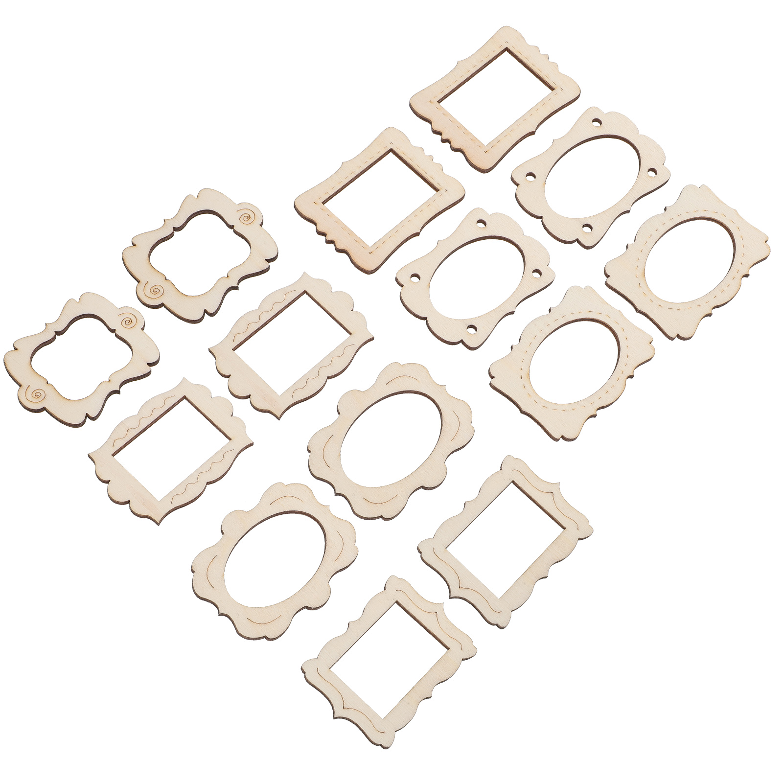40pcs Mini Handmade Wooden Frames For Diy Wood Photo Frame Home Decor Craft Supplies Sewing Tools Unfinished Frames