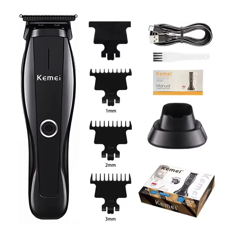 Kemei KM-2286 KM-2295 Fabrikant Elektrische Tondeuse Professionele Kapper Tondeuse voor Mannen Draadloze Snijmachine Kit: Rood