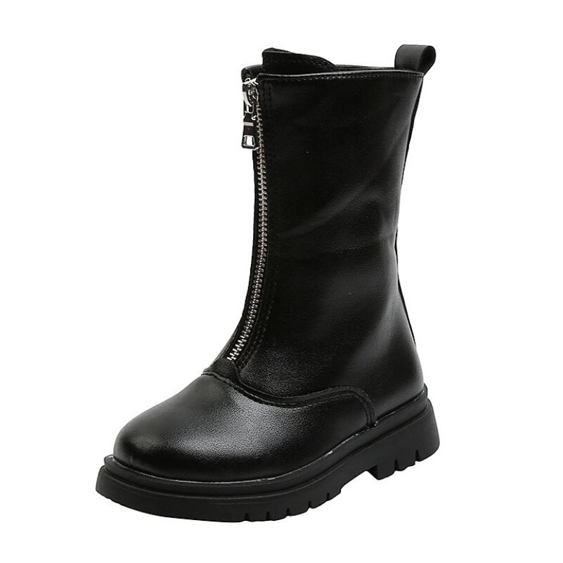 Herfst winter kinderlaarzen voor meisjes coole rubberlaarzen kniehoge kinder motorlaarzen lange laarzen martin laarzen zwart