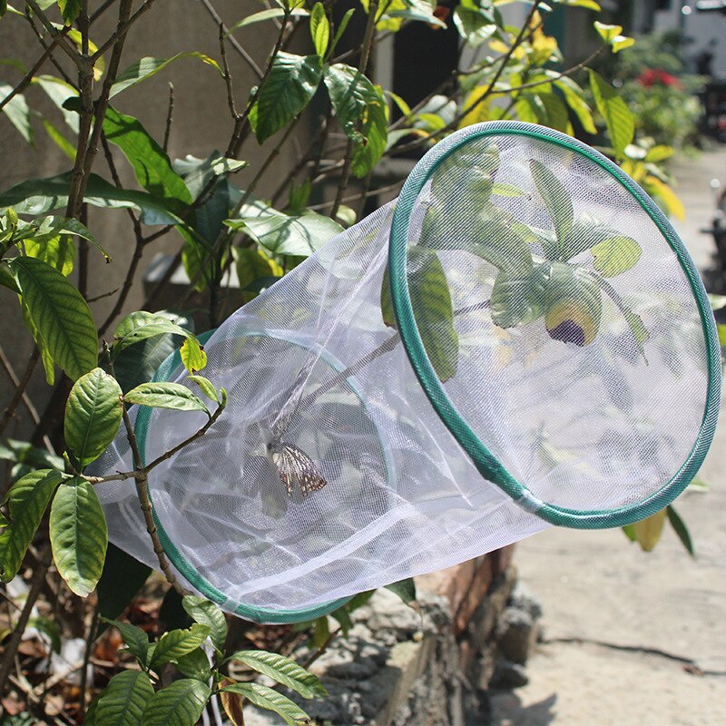 Insect Cage Transparent Hanging Nature Observation Ventilated Butterfly Habitat House Breeding Tool