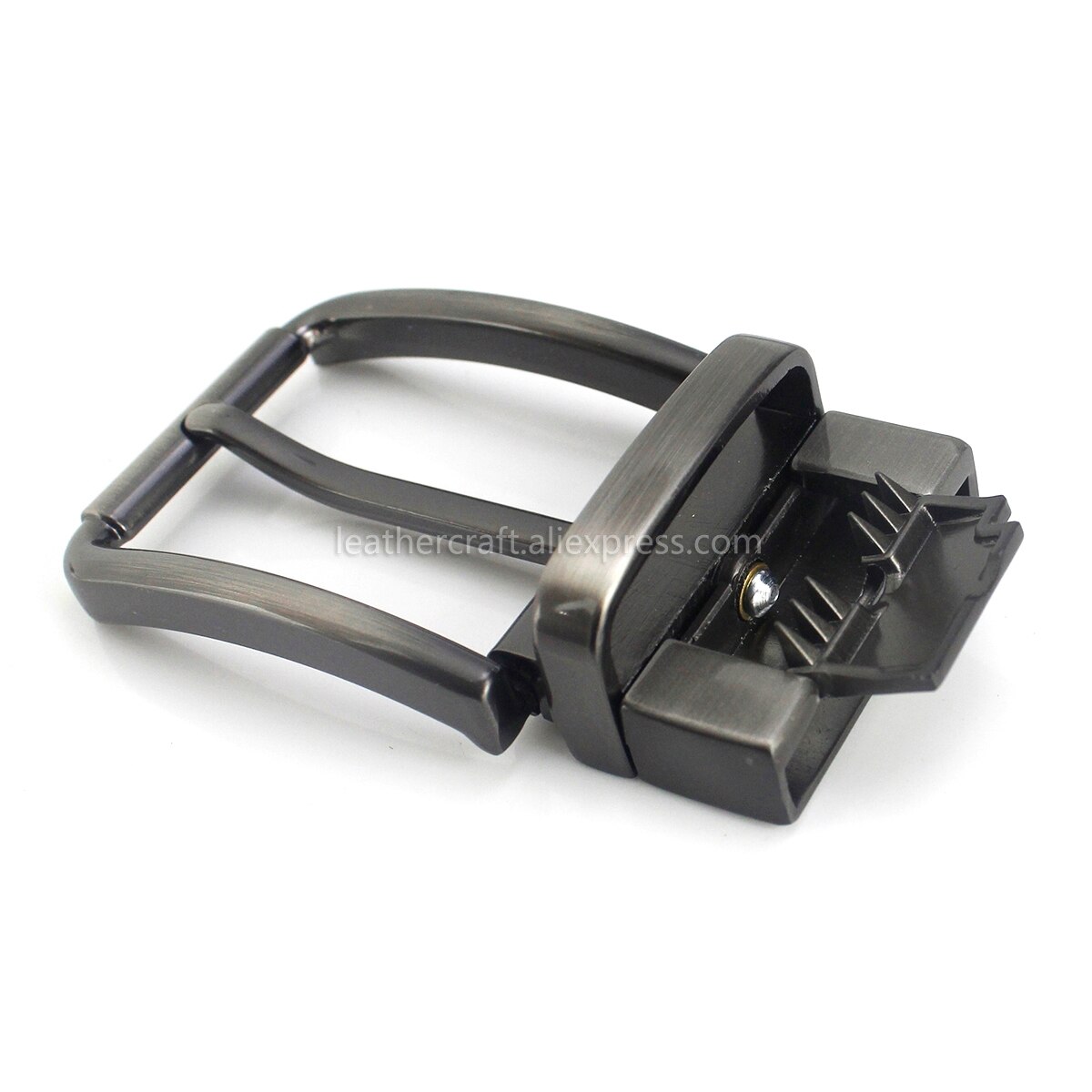 1Pcs 35Mm Metalen Geborsteld Mannen Gesp Matte Brown Clip Gesp Draaibaar Bodem Enkele Pin Half Gesp Lederen craft Riem