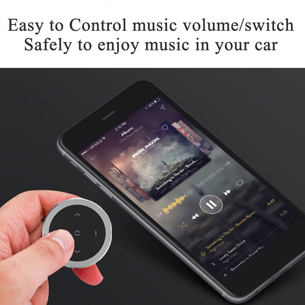 Draadloze Bluetooth Auto Afstandsbediening Telefoon Carkit Stuurwiel Afstandsbediening Ontvanger CR2032 batterij Voor IOS Android