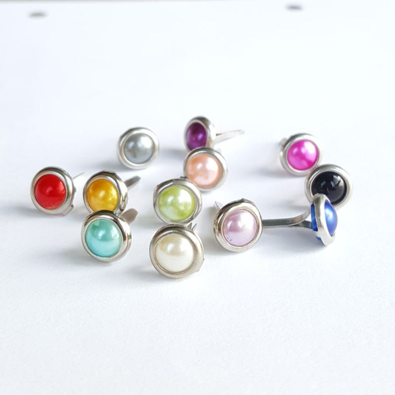 300pcs 8mm Mix Color Choose Pearl Brads for Scrapbooking Wedding Paper Crafts Invitation Cards Birthday Christmas Valentine DIY: Mixed Colors