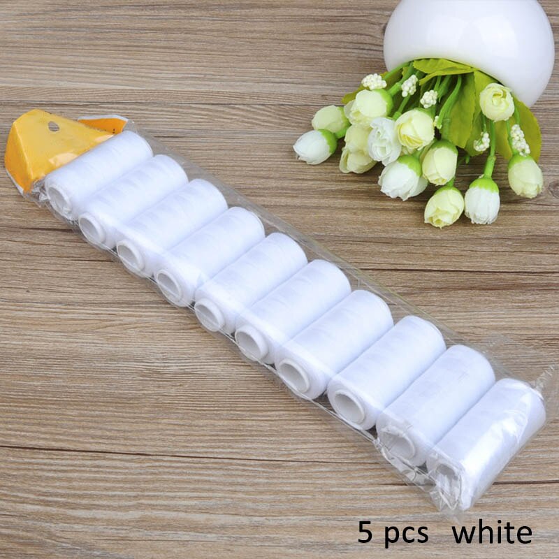 5pcs/10pcs/set Sewing Thread Hand Sewing/Machine Sewing Embroidery thread 200 Yards Sewing Craft Tool Handmade Home: 5pcs white