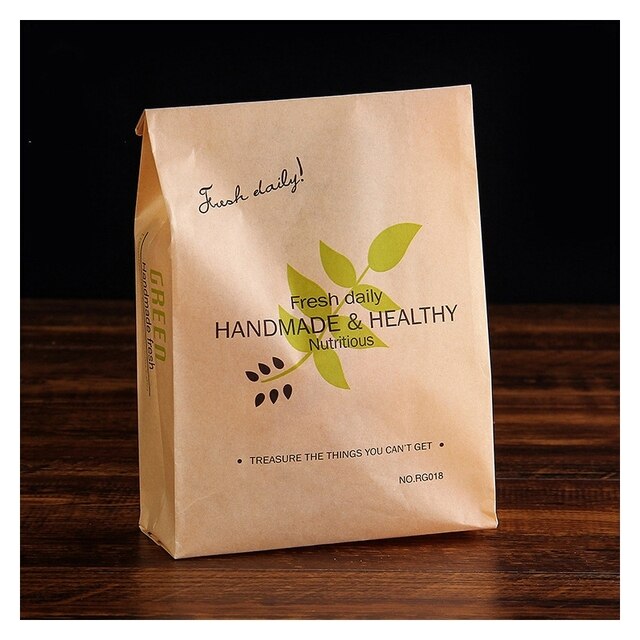 50pcs Brown Kraft Paper Breakfast Baked Bread Food Paper Bags Candy Bags Bakery Bags Treat Bags Sacks Kraft Paper For Food: M