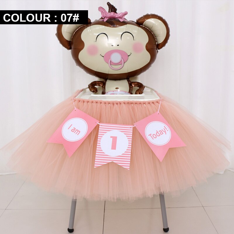 RUBIHOME falda de mesa de tul azul sólido DIY faldas de vajilla para la decoración del cumpleaños de la boda Baby Shower favores de textil para el hogar: 7