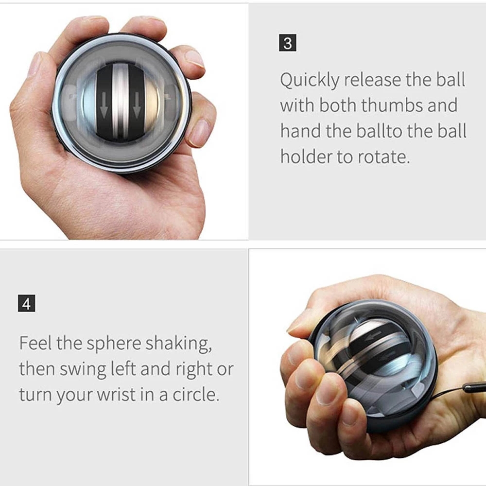 LED Wrist Ball Self Start Gyroscopic Powerball Gyro Power With Counter Arm Hand Muscle Trainer Fitness ITSMART