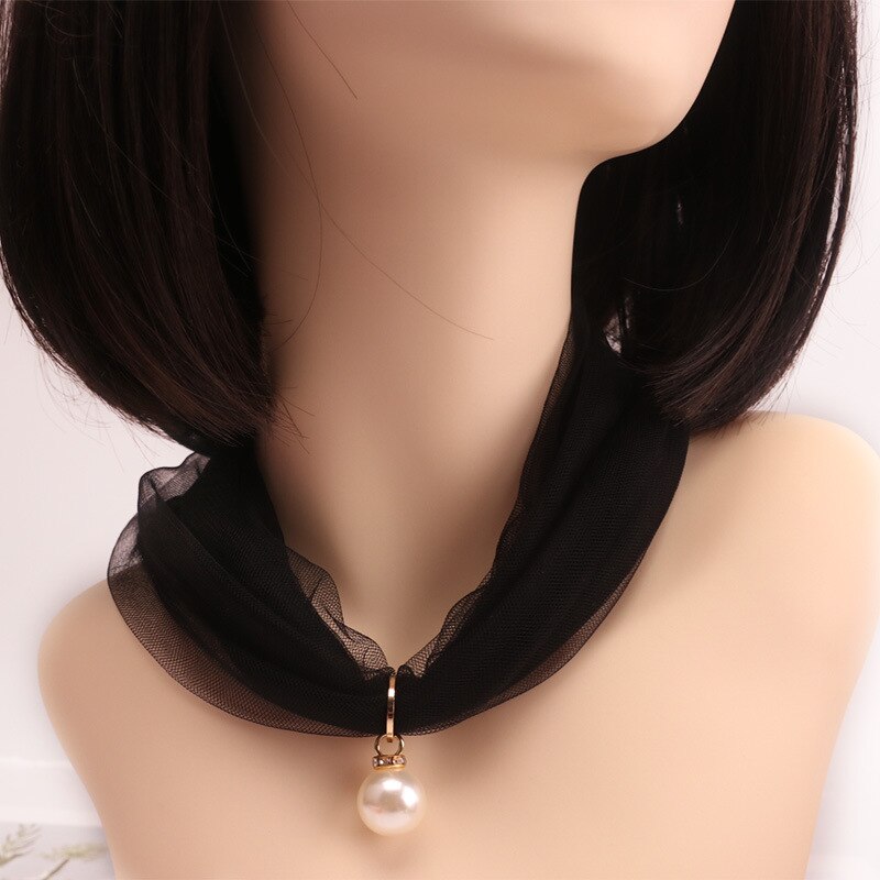 Kasure femmes mince Organza collier écharpe étroite longue cou foulards soie couleur bonbon Transparent en mousseline de soie bandeau ondulé cravate: 3