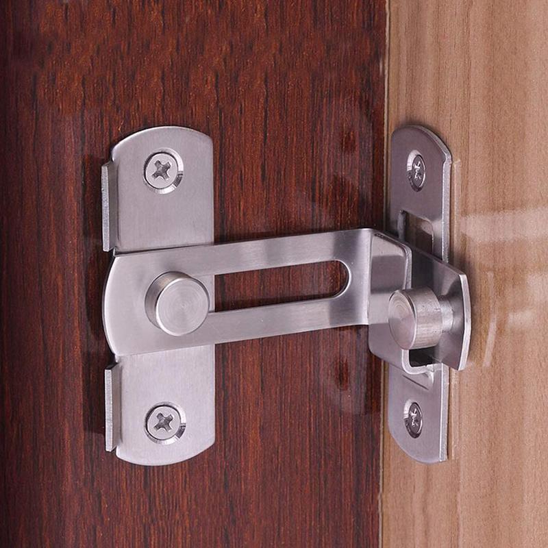 0 Degree Right Angle Door Latch Hasp Bending Latch Barrel Bolt with Screws for Doors Buckle Bolt Sliding Lock