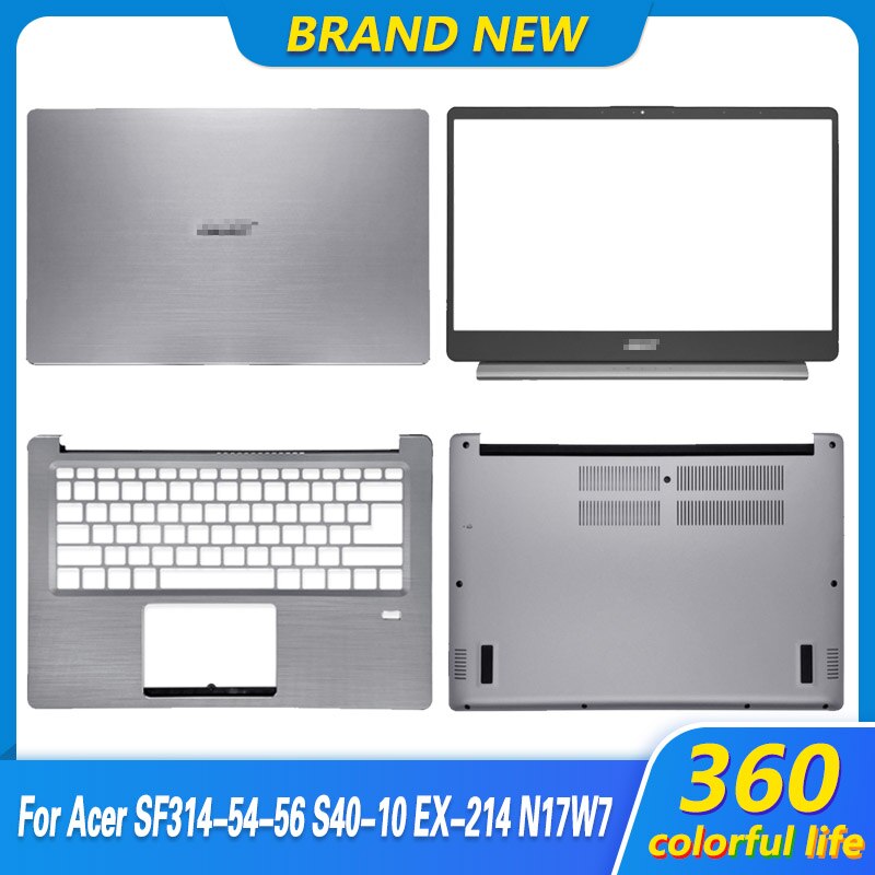Funda trasera LCD para ordenador portátil Acer Swift 3, SF314-54, serie SF314-54G, bisel frontal, reposamanos, plata, nueva