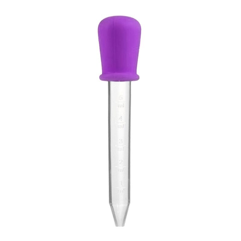 1/6/8/10 Stck Baby Tropfer Medizin Zubringer Art Medizin Gerät Silikon Pipette Flüssigkeit Lebensmittel Tropfer Kleinkind Utensilien 5ML: Violett-1Stck