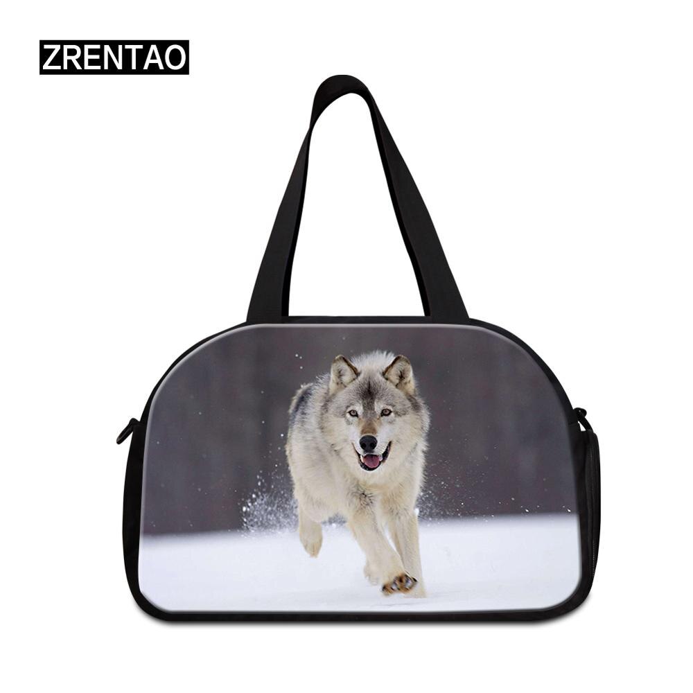 mamá/jugador/atletas/bailarina equipaje Duffle hombro Corssbody Duffel bolsa de viaje con zapatos bolsillos de gran capacidad 3D Wolf: Duffle Bag 13