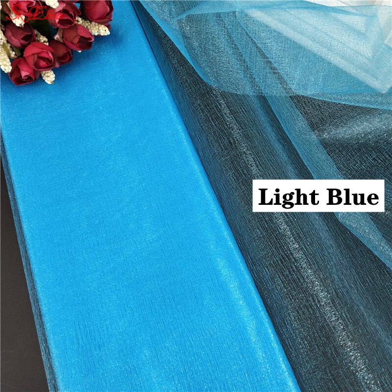 Top! 48CM x 5M Tulle rouleau cristal tissu Organza Tulle rouleau bobine de mariage décoration fête d'anniversaire enfants bébé douche 5ZSH015: light blue