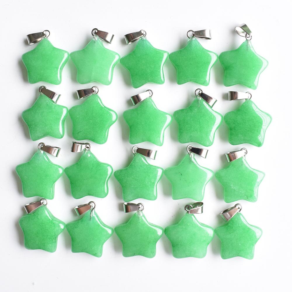 Verschiedene naturstein mixed star charms anhänger für DIY schmuck machen 24 teile/los freies: Malay jade