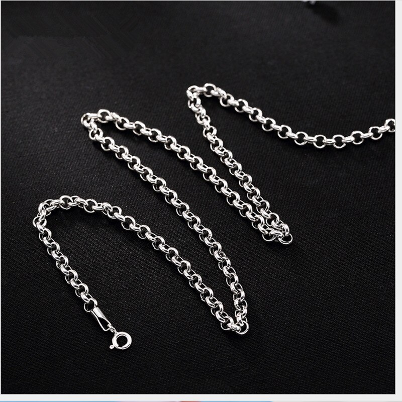 Uglyless S 925 Sterling Silver 3MM Thick Chains Necklaces without Pendant Unisex Fine Jewelry Women Bijoux Men Collier 10 Sizes
