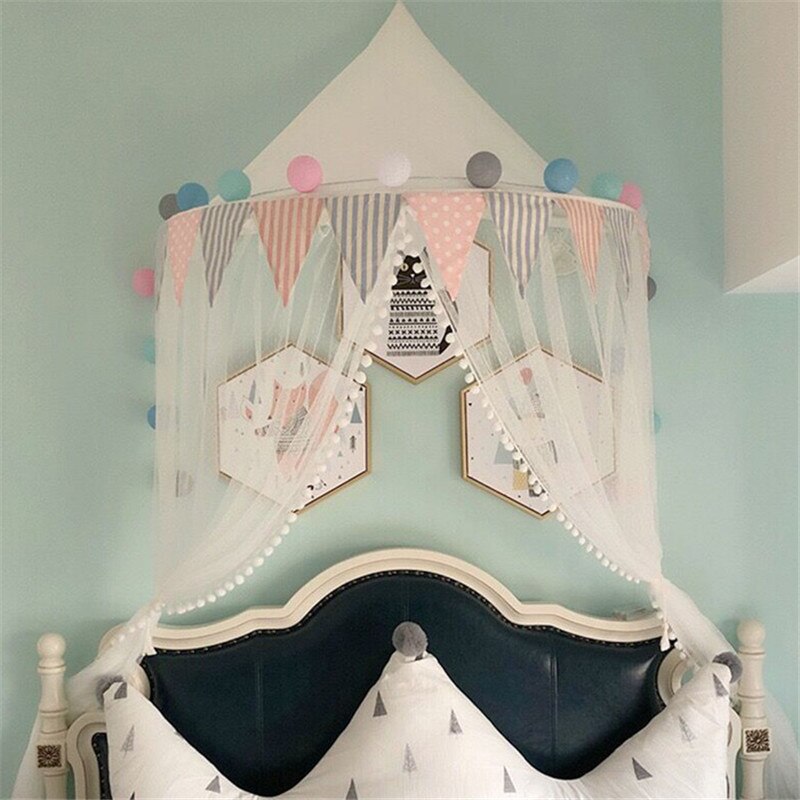 Roze babybedhemel voor kinderen, klamboe, leeshoekindeling, halve maan, spelhuis, bed, kasteel, tent, kamerdecoratie voor meisjes en jongens: Groente / 1.1 meter smal