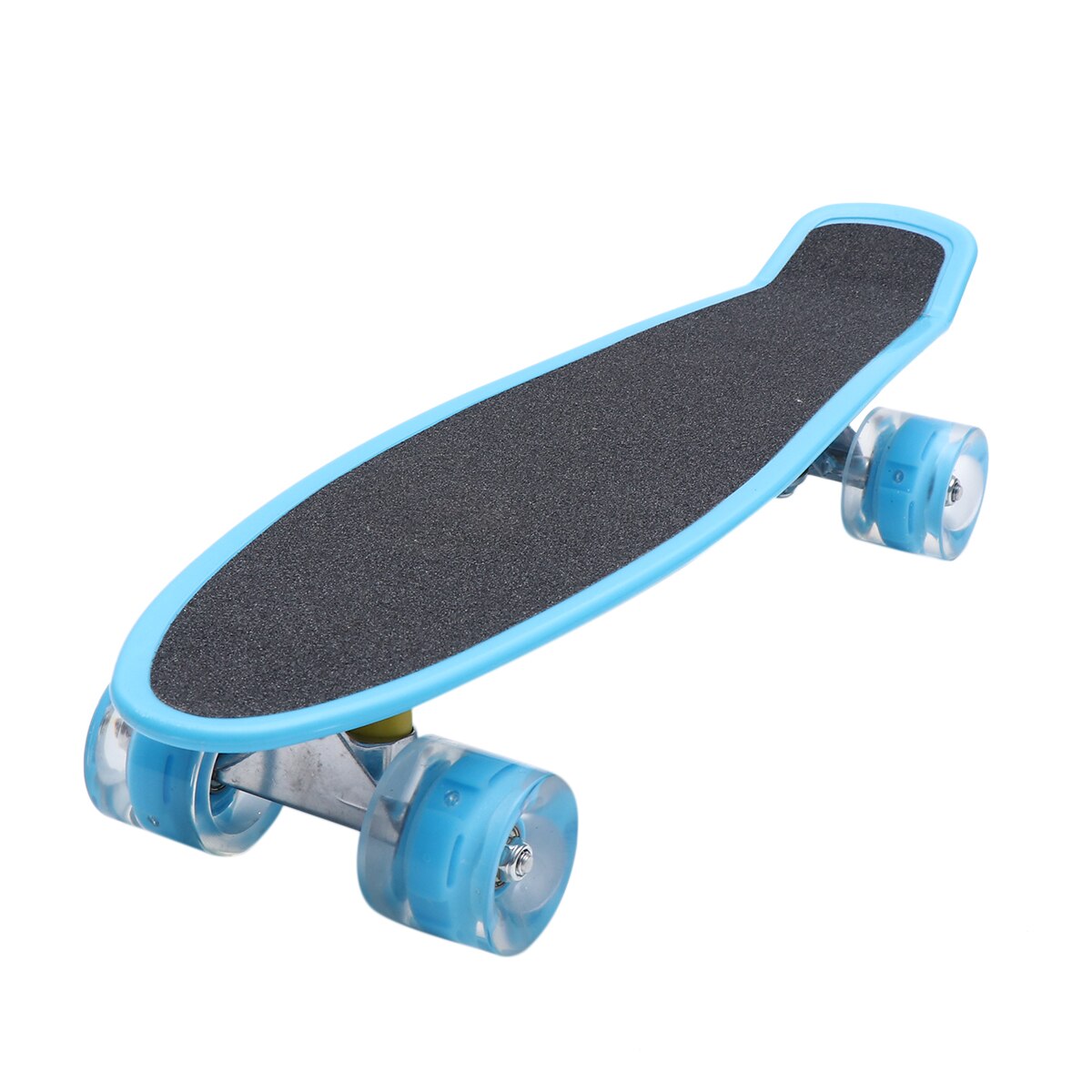 Skateboard Dull Polish Durable 56cm Flashing Four-Wheel Skateboard Slide Plate For Outside Park Outdoor Sport Street Skateboard: Sky-blue