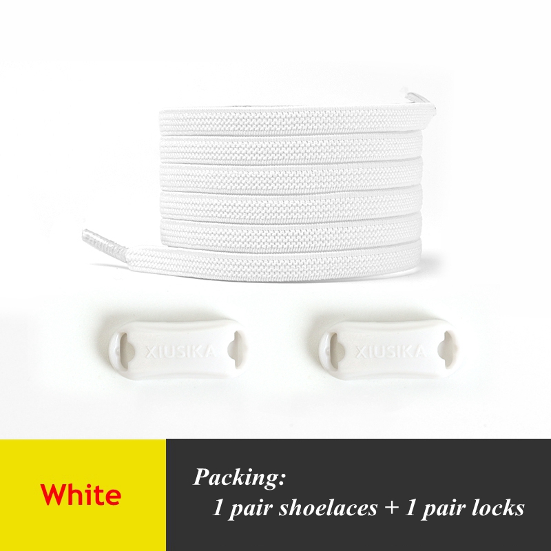Cordones sin atar para zapatillas de deporte para niños y adultos, cordones elásticos para zapatos planos, cordones para perezosos, 24 colores, 1 par