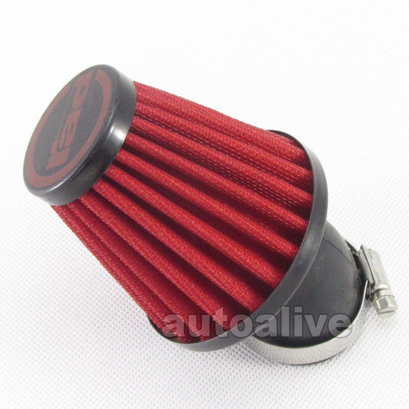 Motorcykel 48mm diameter kegle power luftfilter til 125cc 150cc gy6 scooter atv cykel: Rød